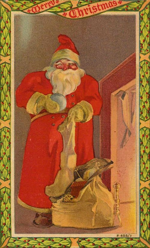 Vintage Christmas Santa Claus Greeting Card, Early 1900s