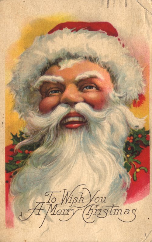 Vintage Santa Claus Christmas Greeting Card, Early 1900s