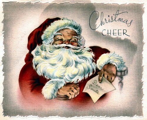 Vintage Santa Christmas Cheer Greeting Card, Early 1900s