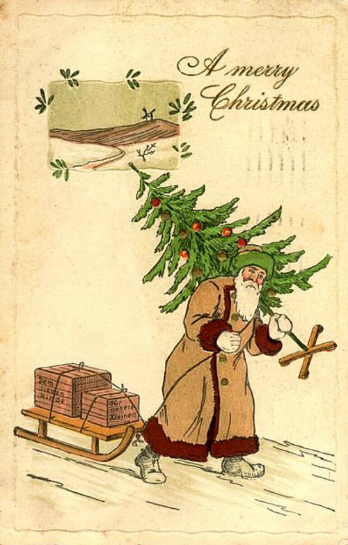 Vintage Santa Christmas Card Early 1900s Holiday Greetings