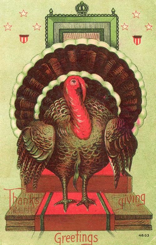 Vintage Thanksgiving Turkey Greeting Card | Victorian Die-Cut