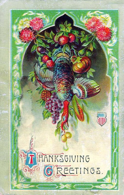 Victorian Thanksgiving Turkey Greeting Card, 1890s