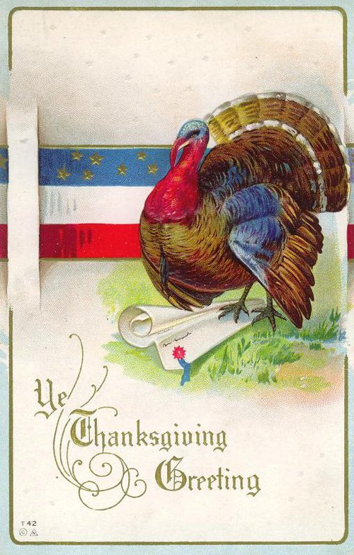 Vintage Thanksgiving Greeting Card with Turkey | Early 1900s