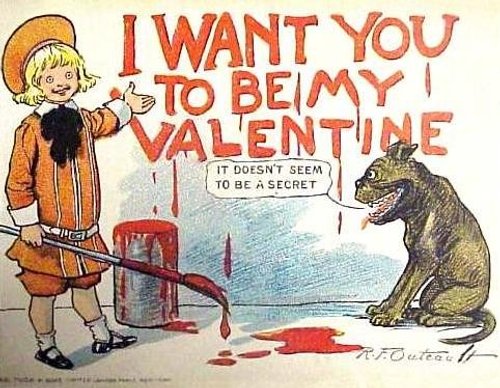Buster Brown Valentine Card - R.F. Outcault Vintage Illustration