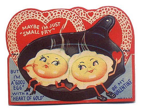 Vintage Egg Valentine Card Die-Cut 1920s Anthropomorphic