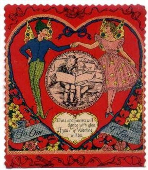 Vintage Valentine's Day Greeting Card, Die-Cut Heart, Edwardian Era