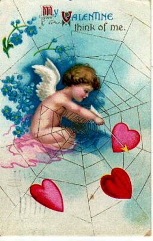 Cupid Valentine's Day Greeting Card - Vintage Edwardian Angel