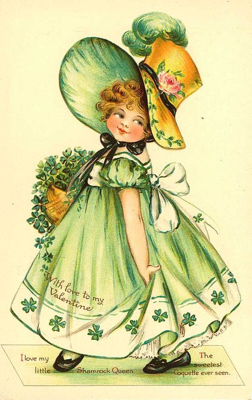 Victorian St. Patrick's Day Greeting Card - Shamrock Queen