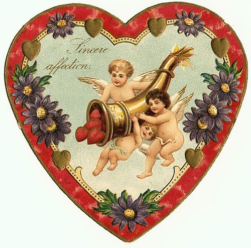Victorian Valentine Die-Cut: Cherubs & Cannon Love Card