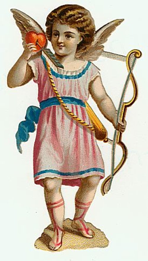 Victorian Cherub Angel Die-Cut Greeting Card