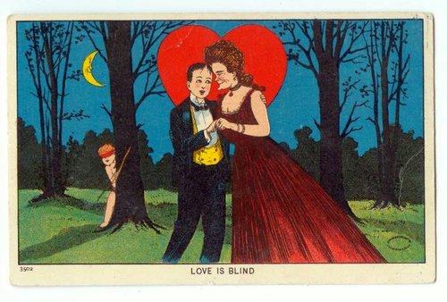 Love is Blind Vintage Valentine Card | Edwardian Romance