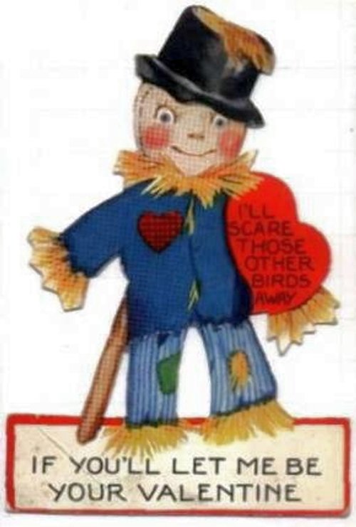 Vintage Scarecrow Valentine Card 1920s-1930s Art Deco