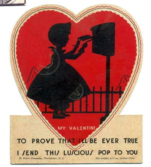 Vintage 1920s Valentine's Day Silhouette Die-Cut Card