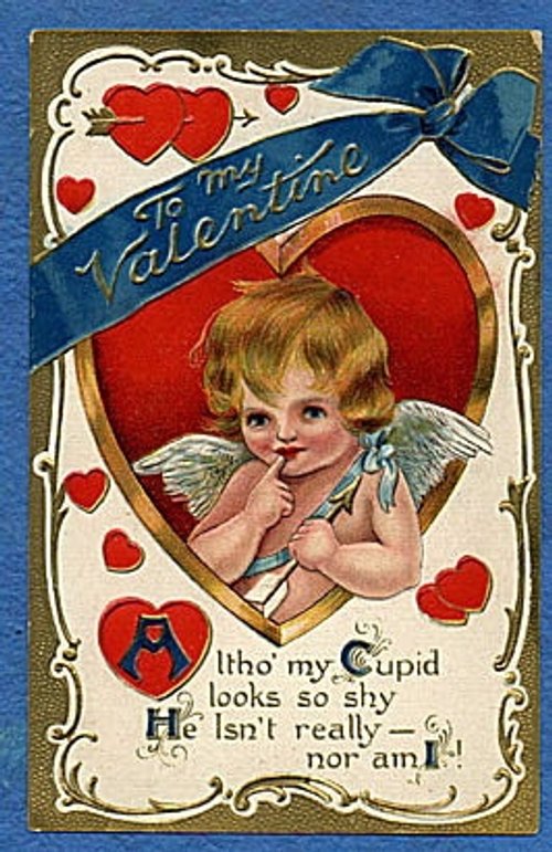 Vintage Cupid Valentine's Day Card - Edwardian Era