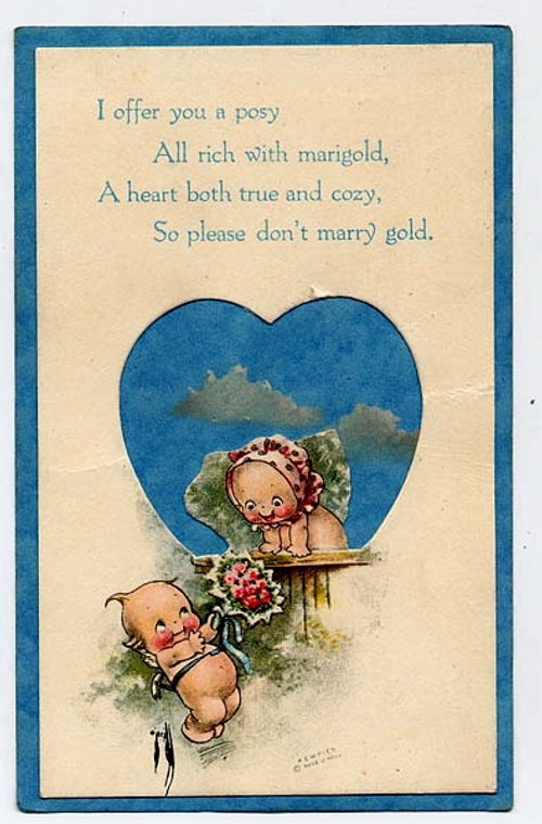 Edwardian Love Posy Vintage Greeting Card with Cherub Children