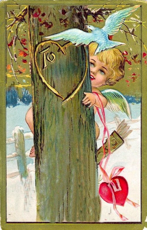 Vintage Cupid Valentine's Day Greeting Card, Early 1900s