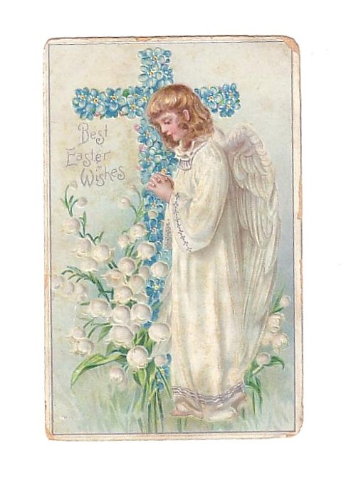 Vintage Easter Angel Greeting Card | Victorian Religious Art