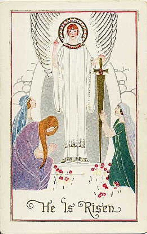 He Is Risen Easter Greeting Card - Art Nouveau Religious