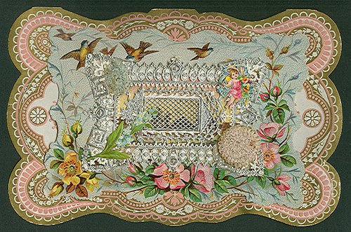 Victorian Lace Die-Cut Greeting Card with Ornate Border