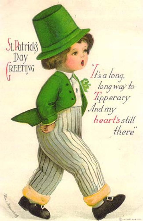 Vintage St. Patrick's Day Greeting Card with Leprechaun Character