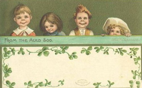 Edwardian Family Greeting Card, Four Children Portrait Victorian