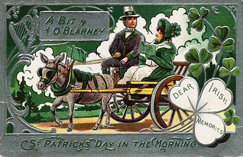 Victorian St. Patrick's Day Greeting Card with Horse Cart