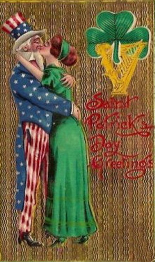 Vintage St. Patrick's Day Greeting Card Uncle Sam Shamrock