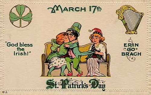 Vintage St. Patrick's Day Greeting Card, Early 1900s Irish Holiday