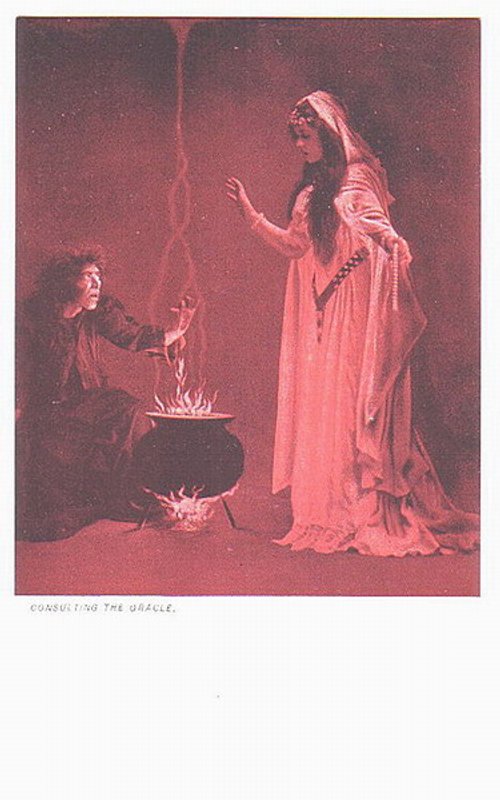 Vintage Supernatural Greeting Card with Oracle & Mystical Fire