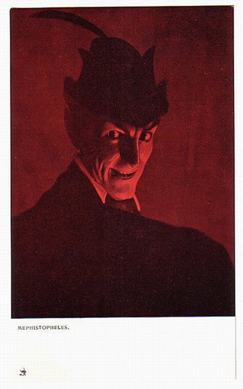 Vintage Mephistopheles Devil Halloween Greeting Card, Early 1900s