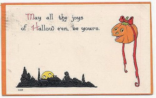Vintage Halloween Greeting Card with Jack-o'-Lantern, Early 1900s