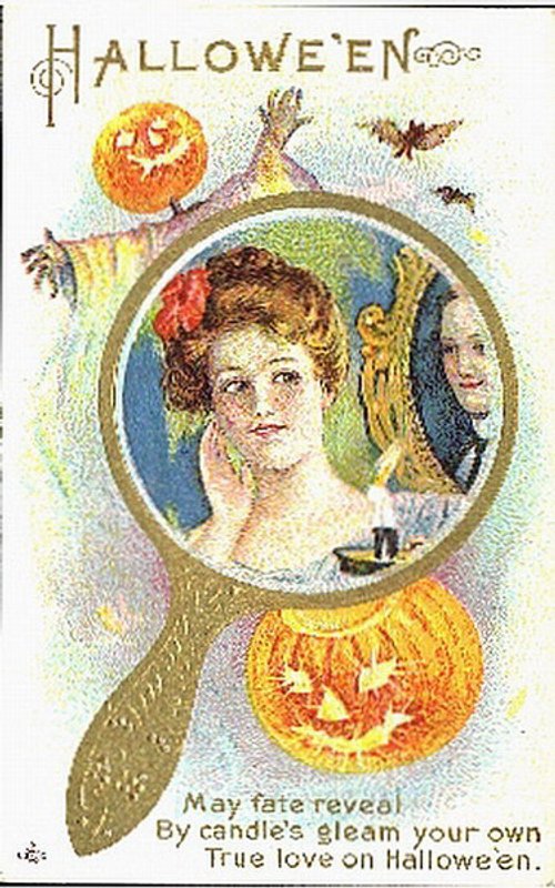 Vintage Halloween Greeting Card with Jack-o'-Lantern & Fortune Telling