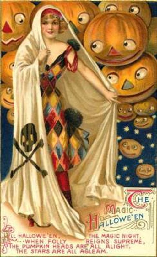 Vintage Halloween Greeting Card | Magic Night Jack-o'-Lantern