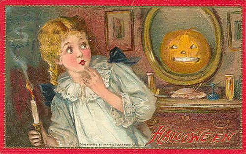 Vintage Halloween Greeting Card Child Jack-o'-Lantern Pumpkin