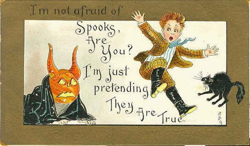 Victorian Halloween Greeting Card: Spooks & Demons, Circa 1900