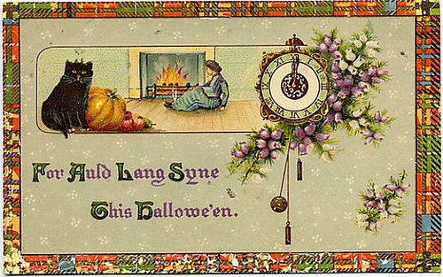Victorian Auld Lang Syne Halloween Greeting Card