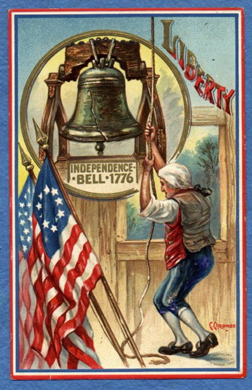 Patriotic Liberty Bell 1776 Vintage Greeting Card